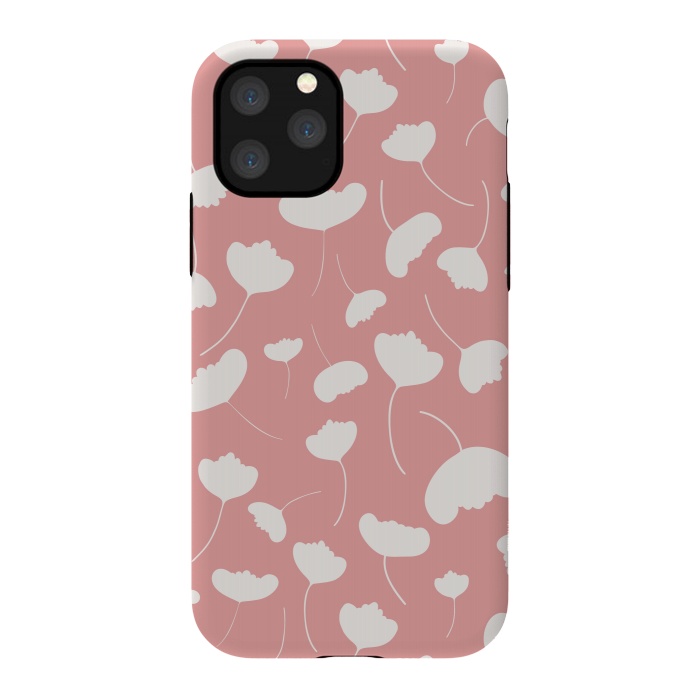 iPhone 11 Pro StrongFit Fan Flowers on Pink by Paula Ohreen