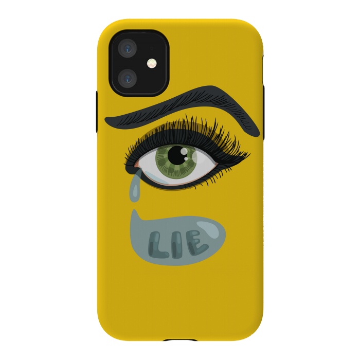 iPhone 11 StrongFit Green Lying Eye With Teardrop by Boriana Giormova