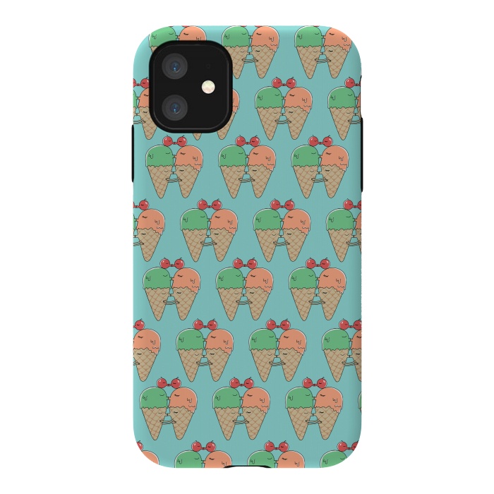 iPhone 11 StrongFit Sweet Kiss Pattern by Coffee Man