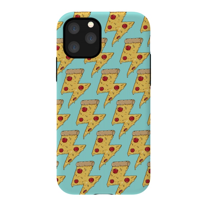 iPhone 11 Pro StrongFit Pizza Power Pattern Green by Coffee Man