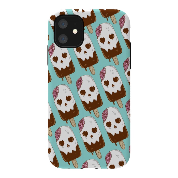 iPhone 11 StrongFit Skull Ice Cream Pattern by Coffee Man