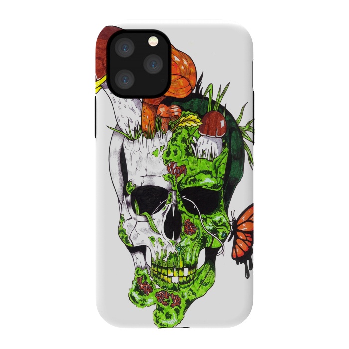 iPhone 11 Pro StrongFit Old Skull Butterfly by Varo Lojo