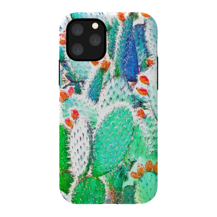 iPhone 11 Pro StrongFit Painted Cactus by Uma Prabhakar Gokhale