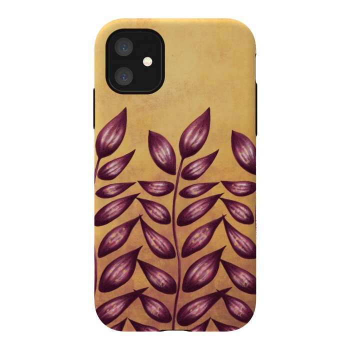 iPhone 11 StrongFit Abstract Plant With Purple Leaves by Boriana Giormova