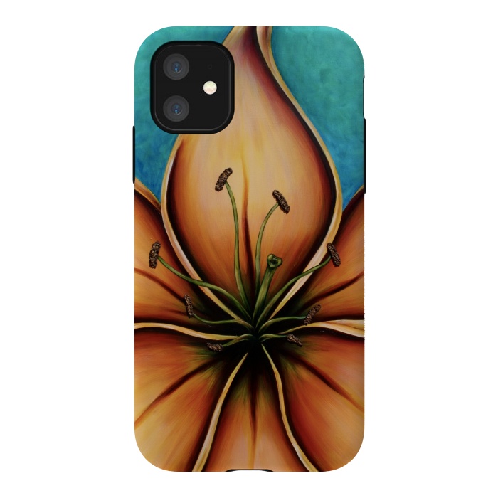 iPhone 11 StrongFit Fire Lily  by Denise Cassidy Wood