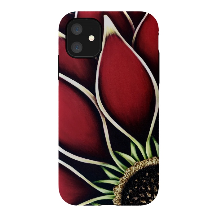 iPhone 11 StrongFit Red Dahlia by Denise Cassidy Wood