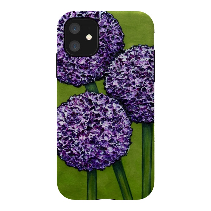 iPhone 11 StrongFit Purple Allium by Denise Cassidy Wood