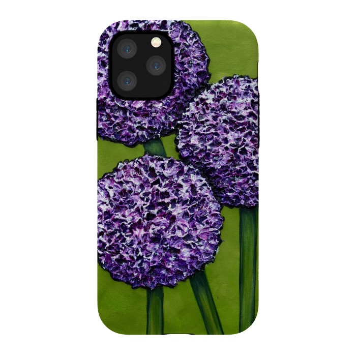 iPhone 11 Pro StrongFit Purple Allium by Denise Cassidy Wood
