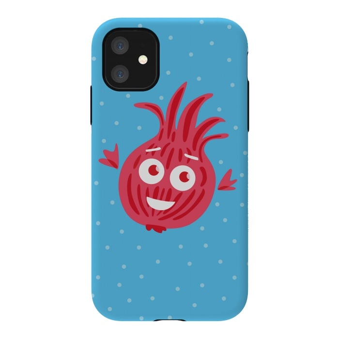 iPhone 11 StrongFit Cute Red Onion Character by Boriana Giormova