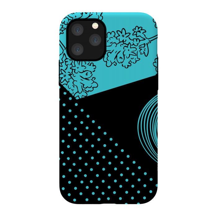 iPhone 11 Pro StrongFit blue floral pattern by MALLIKA