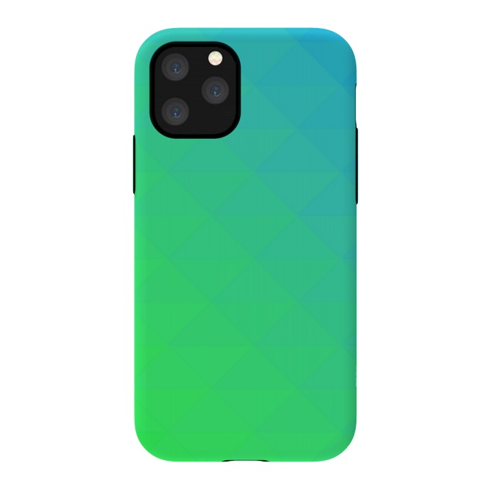 iPhone 11 Pro StrongFit blue green triangle pattern by MALLIKA