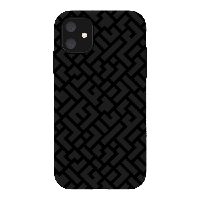 iPhone 11 StrongFit Black Labyrinth by Sitchko