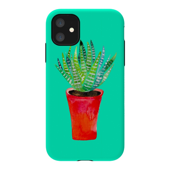 iPhone 11 StrongFit Potted Succulent  by Amaya Brydon