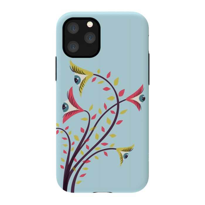 iPhone 11 Pro StrongFit Weird Colorful Watching Eyes Flowers by Boriana Giormova