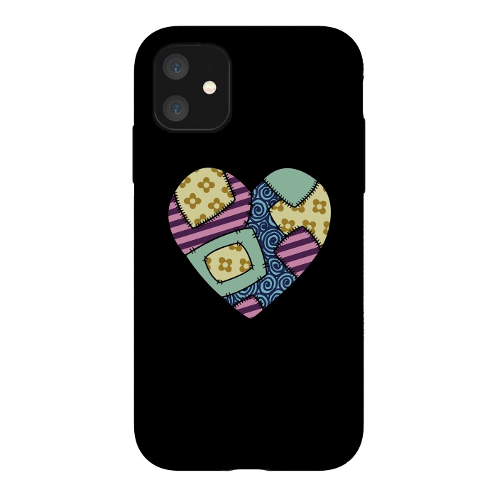iPhone 11 StrongFit Patchwork heart by Laura Nagel