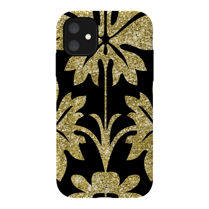 iPhone 11 StrongFit Gold Glitter Black Background by Alemi