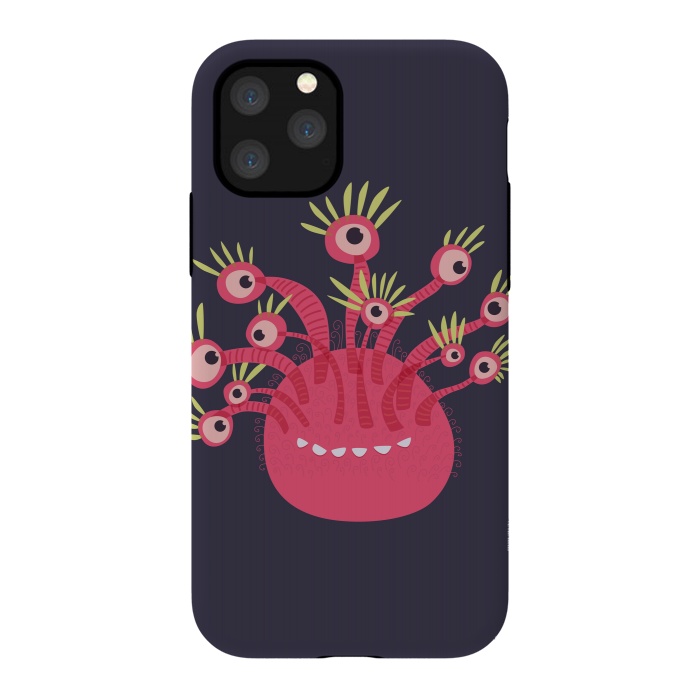 iPhone 11 Pro StrongFit Funny Pink Monster With Eleven Eyes by Boriana Giormova