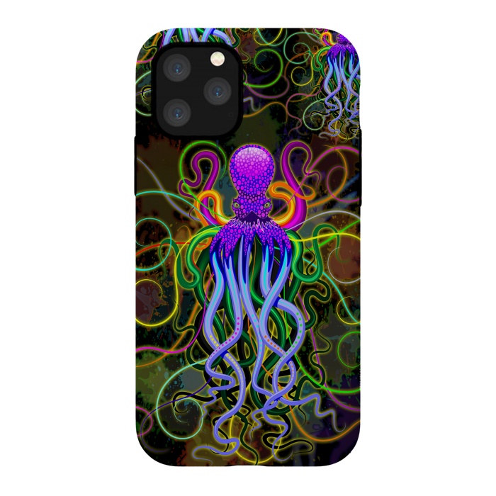 iPhone 11 Pro StrongFit Octopus Psychedelic Luminescence by BluedarkArt