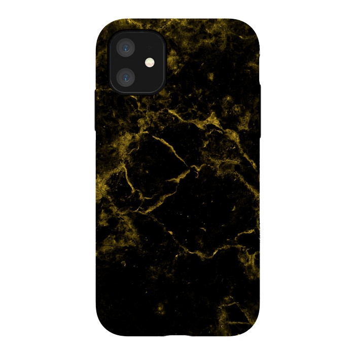 iPhone 11 StrongFit Black and Gold Marble by Alemi