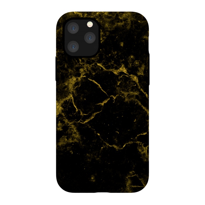 iPhone 11 Pro StrongFit Black and Gold Marble by Alemi