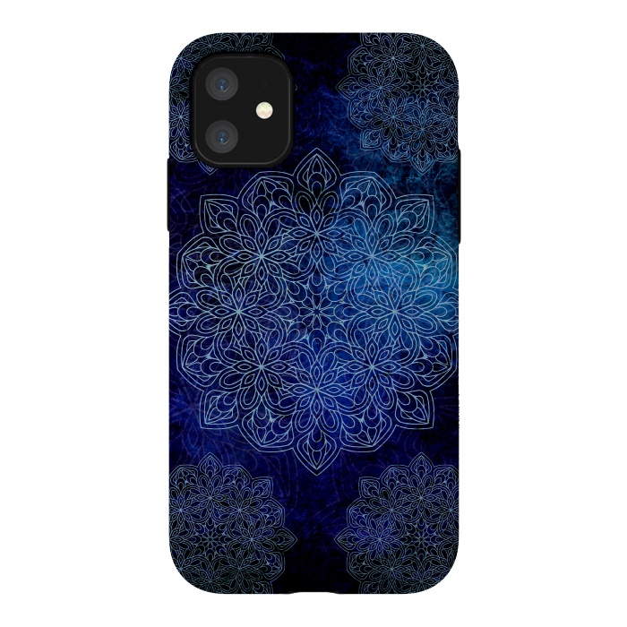 iPhone 11 StrongFit Blue Mandala  by Rossy Villarreal