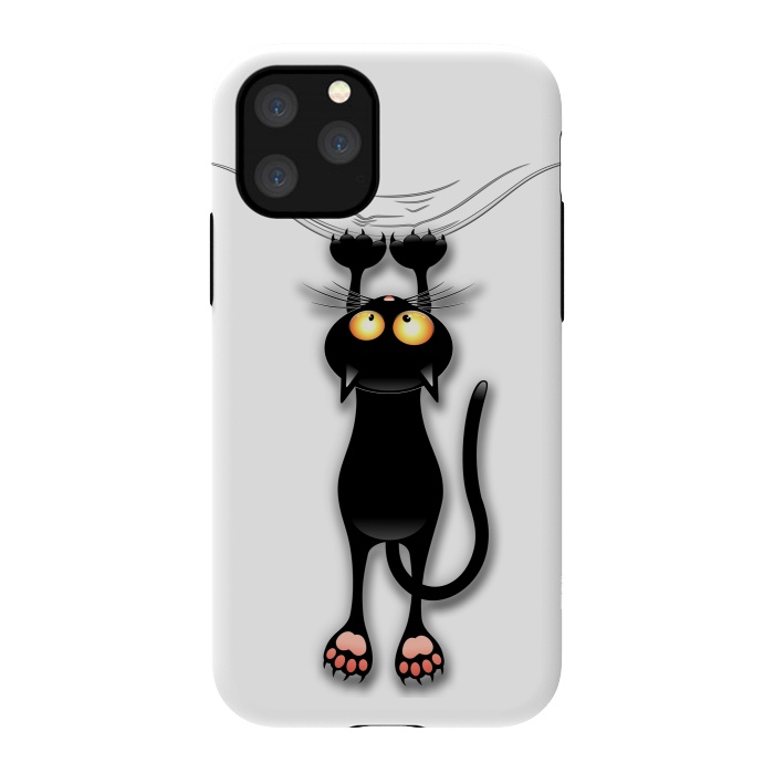 iPhone 11 Pro StrongFit Fun and Naughty Cat Falling Down  by BluedarkArt