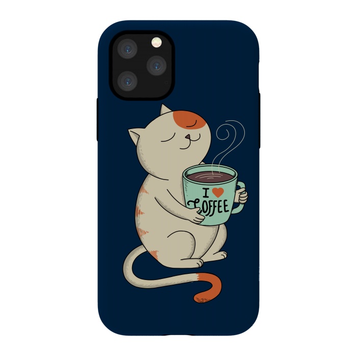 iPhone 11 Pro StrongFit Cat and Coffee 2 by Coffee Man