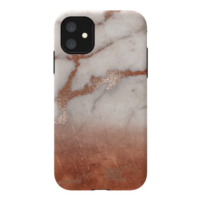 iPhone 11 StrongFit Copper Trendy Veined Marble by  Utart