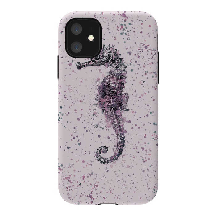 iPhone 11 StrongFit Watercolor Seahorse by Andrea Haase