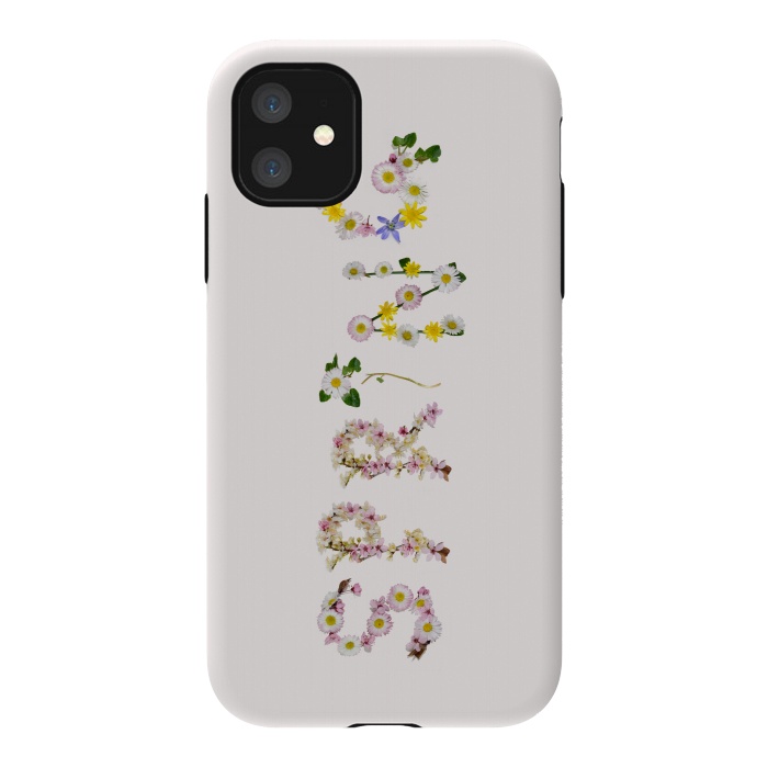 iPhone 11 StrongFit Spring - Flower Typography  by  Utart