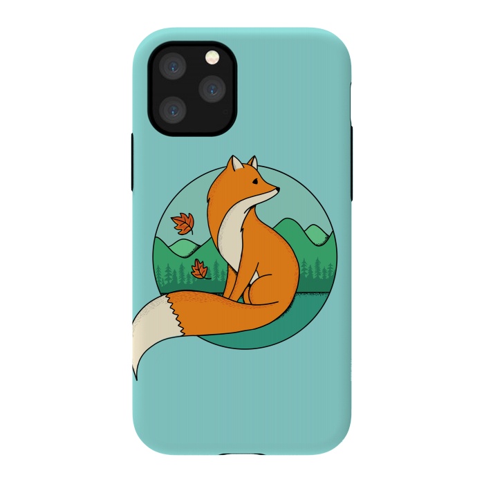 iPhone 11 Pro StrongFit Fox and Landscape by Coffee Man