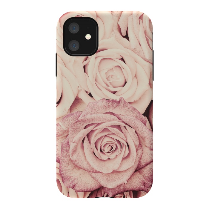 iPhone 11 StrongFit Pink Vintage Roses by  Utart