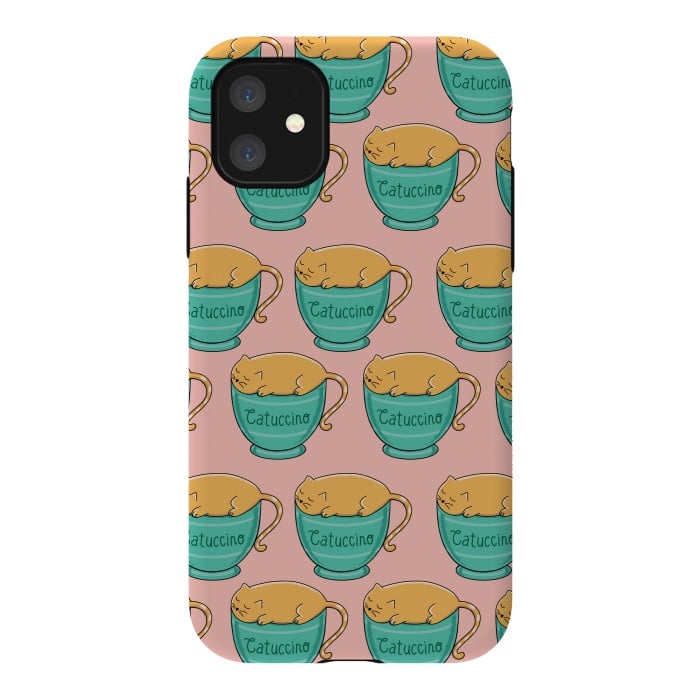 iPhone 11 StrongFit Catuccino Pattern 2 by Coffee Man