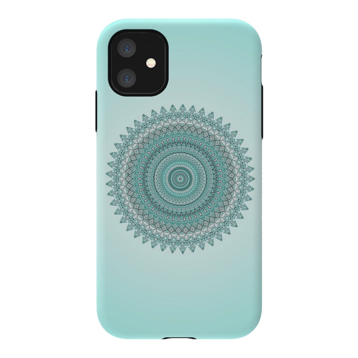 iPhone 11 StrongFit Magical Teal Mandala by Andrea Haase