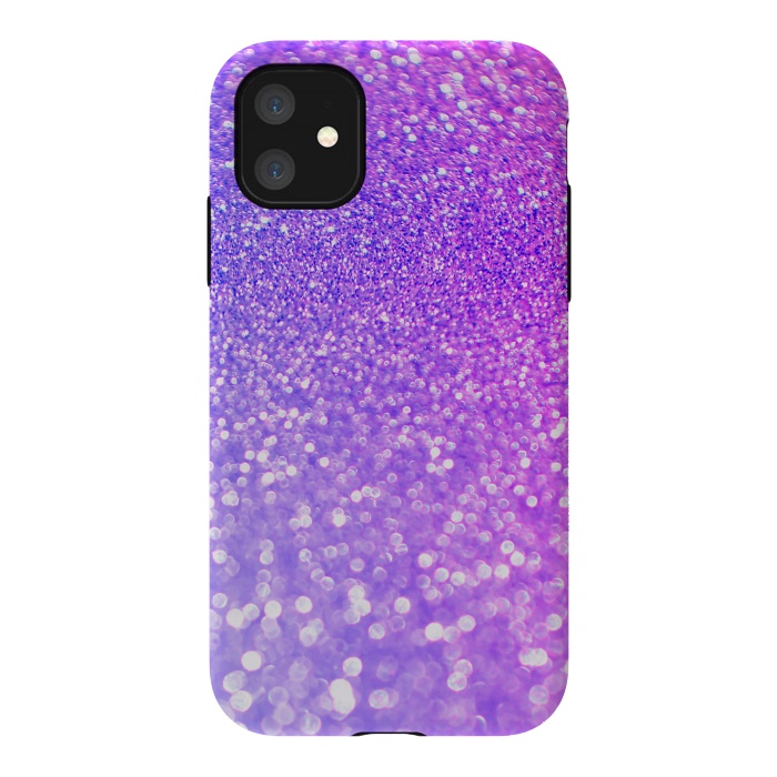 iPhone 11 StrongFit Purple Pink Glitter Dream by  Utart