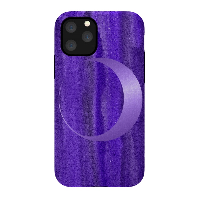 iPhone 11 Pro StrongFit Shiny Purple Half Moon  by Andrea Haase
