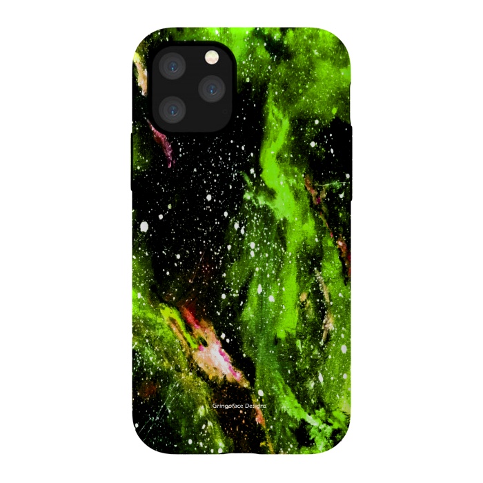 iPhone 11 Pro StrongFit Green Galaxy by Gringoface Designs