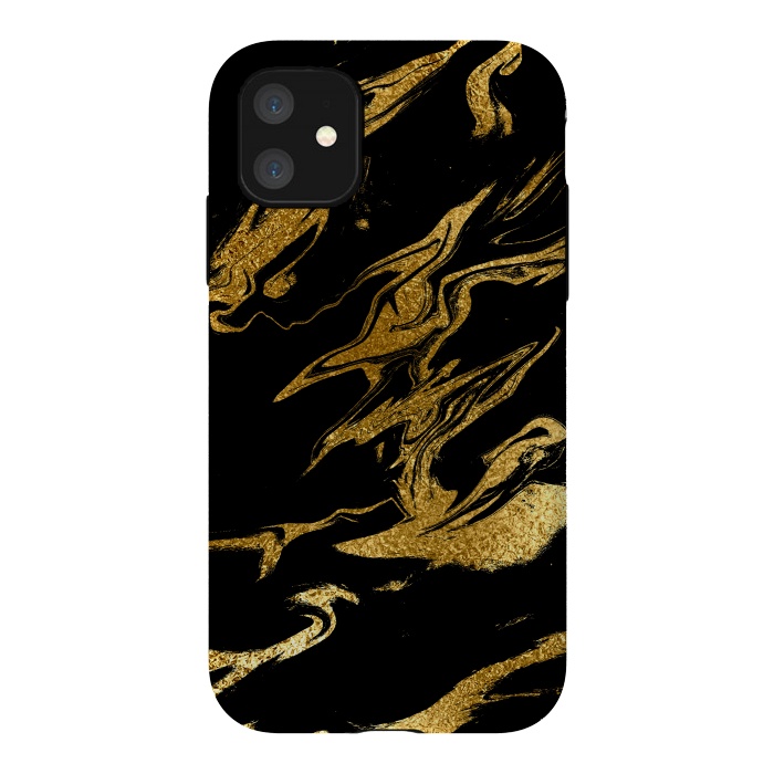iPhone 11 StrongFit Black and Gold Luxury Marble by  Utart