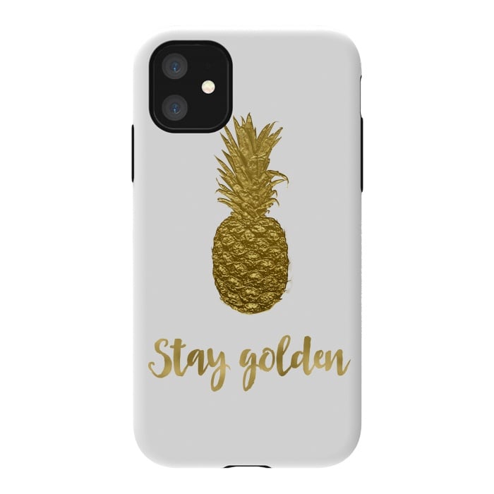 iPhone 11 StrongFit Stay Golden Precious Pineapple by Andrea Haase