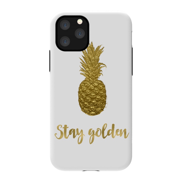 iPhone 11 Pro StrongFit Stay Golden Precious Pineapple by Andrea Haase