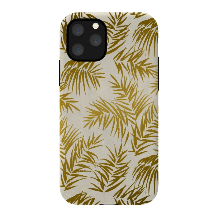 iPhone 11 Pro StrongFit Golden Palm Leaves 2 by Andrea Haase