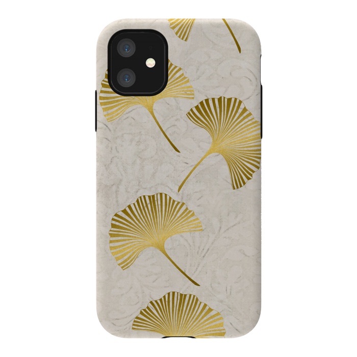 iPhone 11 StrongFit Golden Gingko Leaves by Andrea Haase