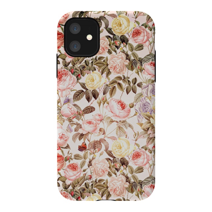 iPhone 11 StrongFit Vintage Roses Pattern by  Utart
