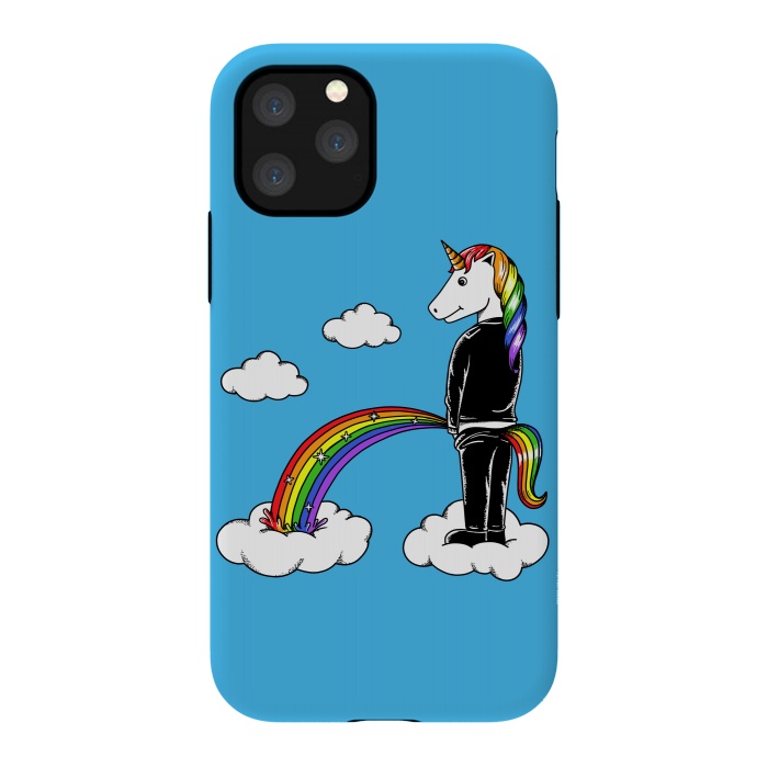 iPhone 11 Pro StrongFit Unicorn Rainbow Blue by Coffee Man