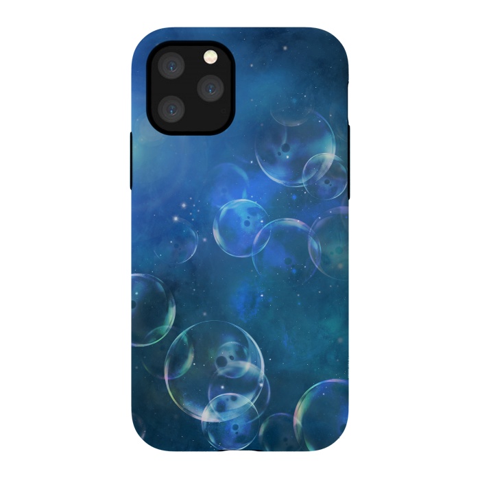 iPhone 11 Pro StrongFit Surreal Blue Bubbles by Andrea Haase