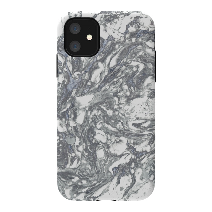 iPhone 11 StrongFit Grey Blue Marble by Andrea Haase