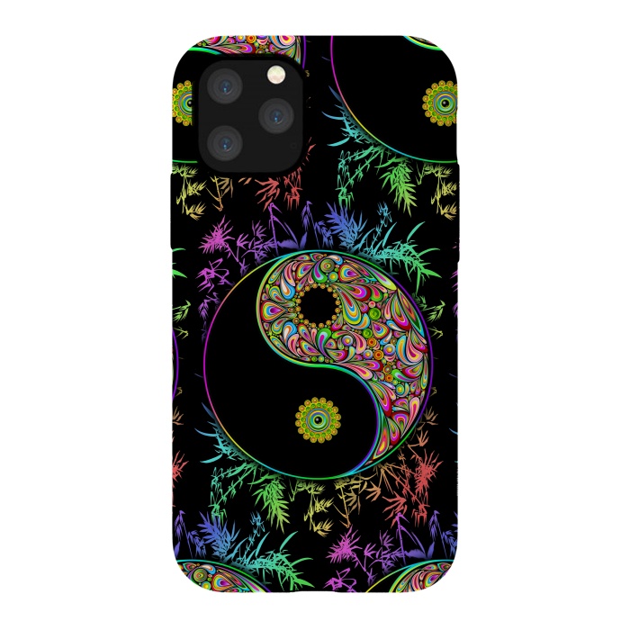 iPhone 11 Pro StrongFit Yin Yang Bamboo Psychedelic by BluedarkArt