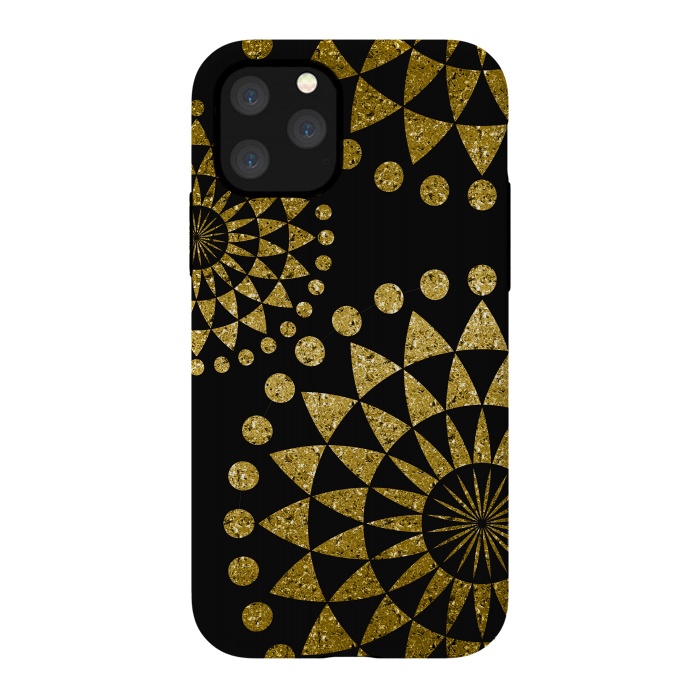iPhone 11 Pro StrongFit Golden Sparkle Mandala by Andrea Haase