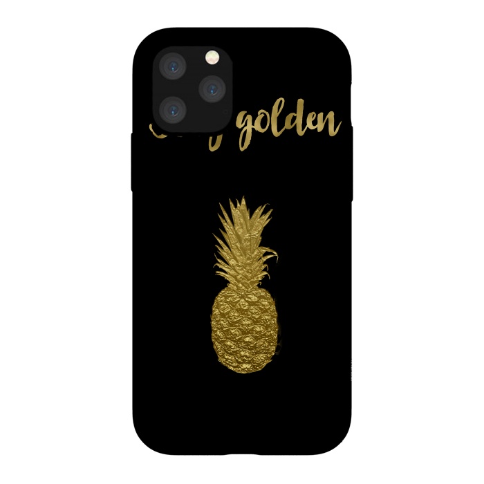 iPhone 11 Pro StrongFit Stay Golden Precious Tropical Pineapple by Andrea Haase
