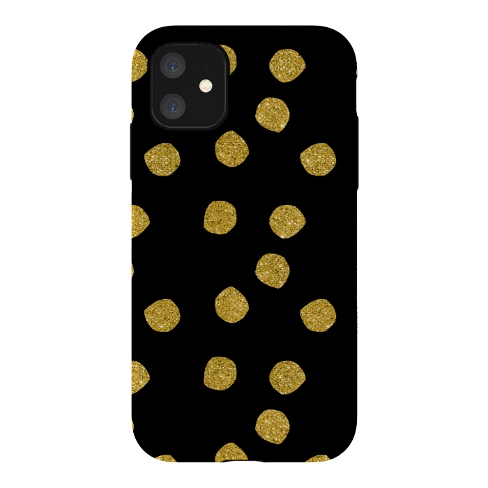 iPhone 11 StrongFit Golden Glamour Dots by Andrea Haase
